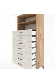 Hyperion Dolap 2 Raflı 7 Çekmeceli 88x44x182 - S57M033V7B