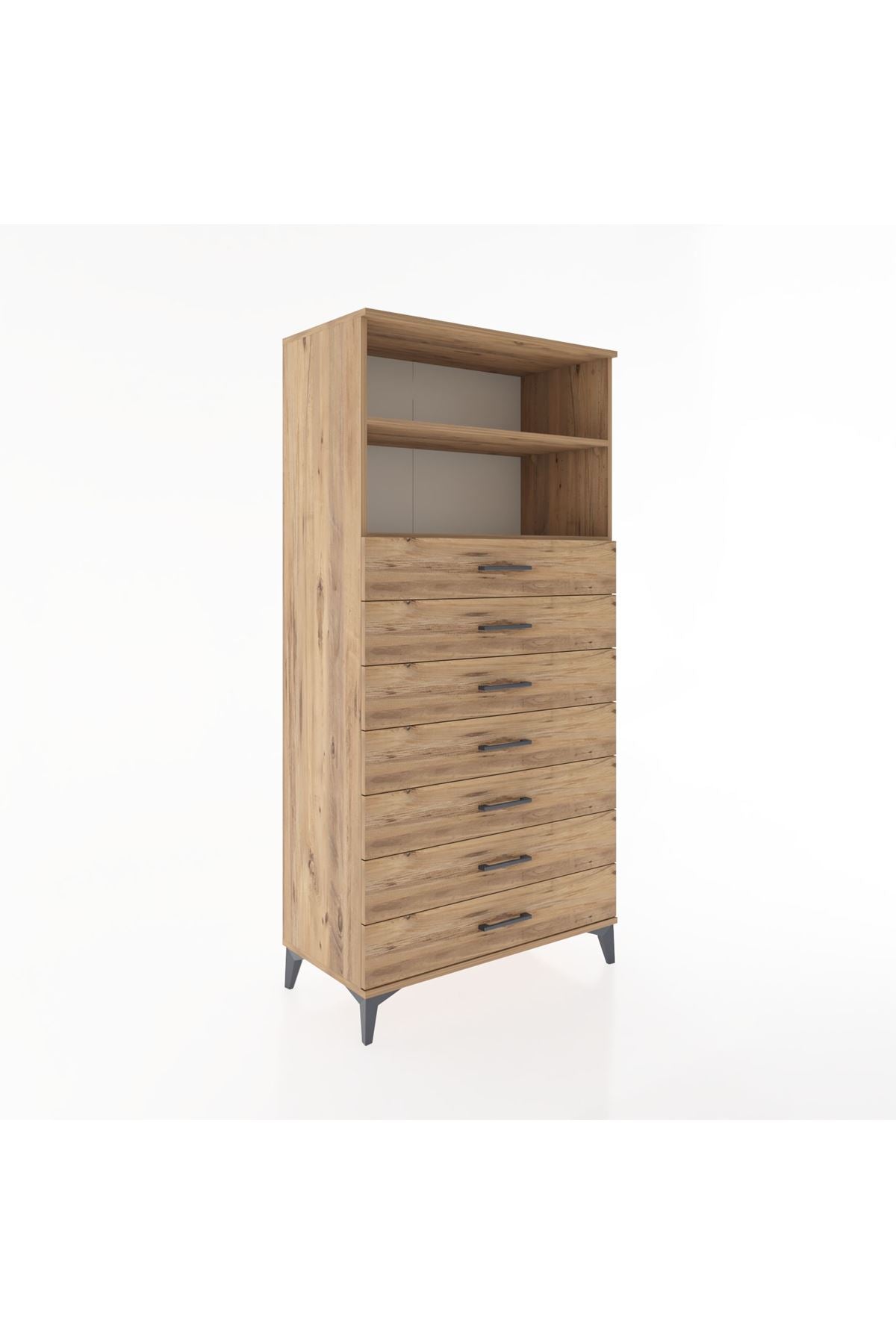 Hyperion Dolap 2 Raflı 7 Çekmeceli 88x44x182 - S57M033V9B