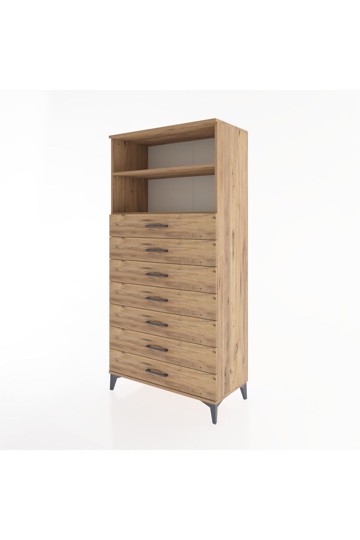 Hyperion Dolap 2 Raflı 7 Çekmeceli 88x44x182 - S57M033V9B