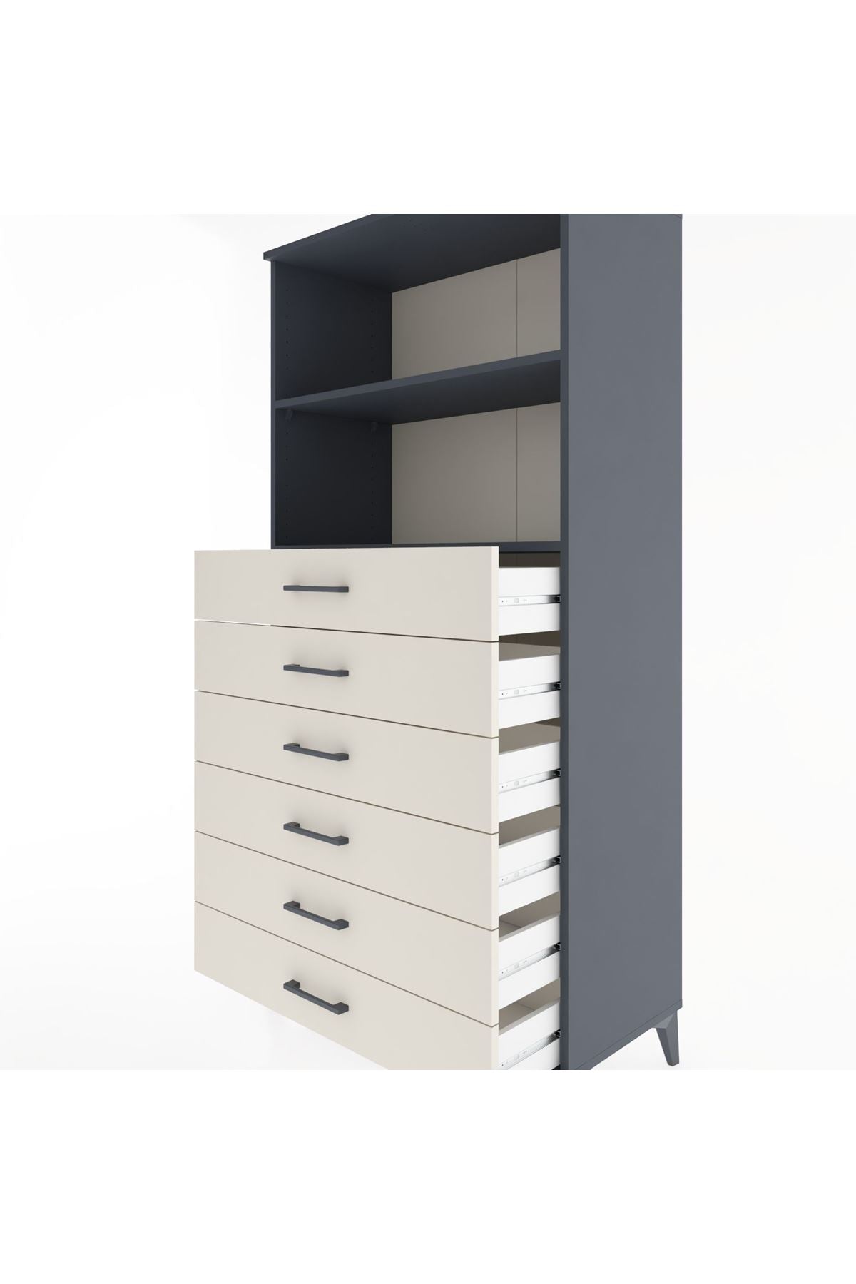 Hyperion Dolap 2 Raflı 6 Çekmeceli 88x44x182 - S57M034V4B