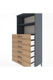 Hyperion Dolap 2 Raflı 6 Çekmeceli 88x44x182 - S57M034V6B