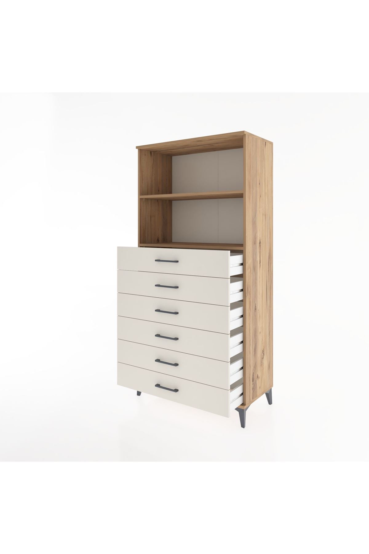 Hyperion Dolap 2 Raflı 6 Çekmeceli 88x44x182 - S57M034V7B