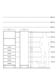 Hyperion Dolap 2 Raflı 6 Çekmeceli 88x44x182 - S57M034V8B