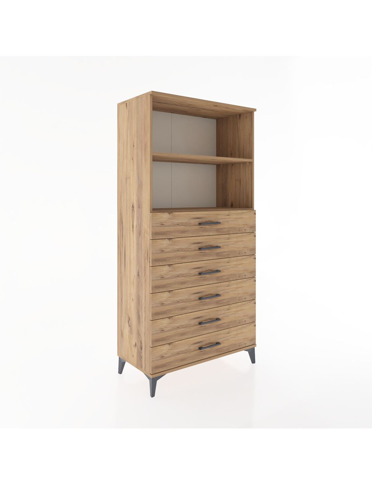 Hyperion Dolap 2 Raflı 6 Çekmeceli 88x44x182 - S57M034V9B
