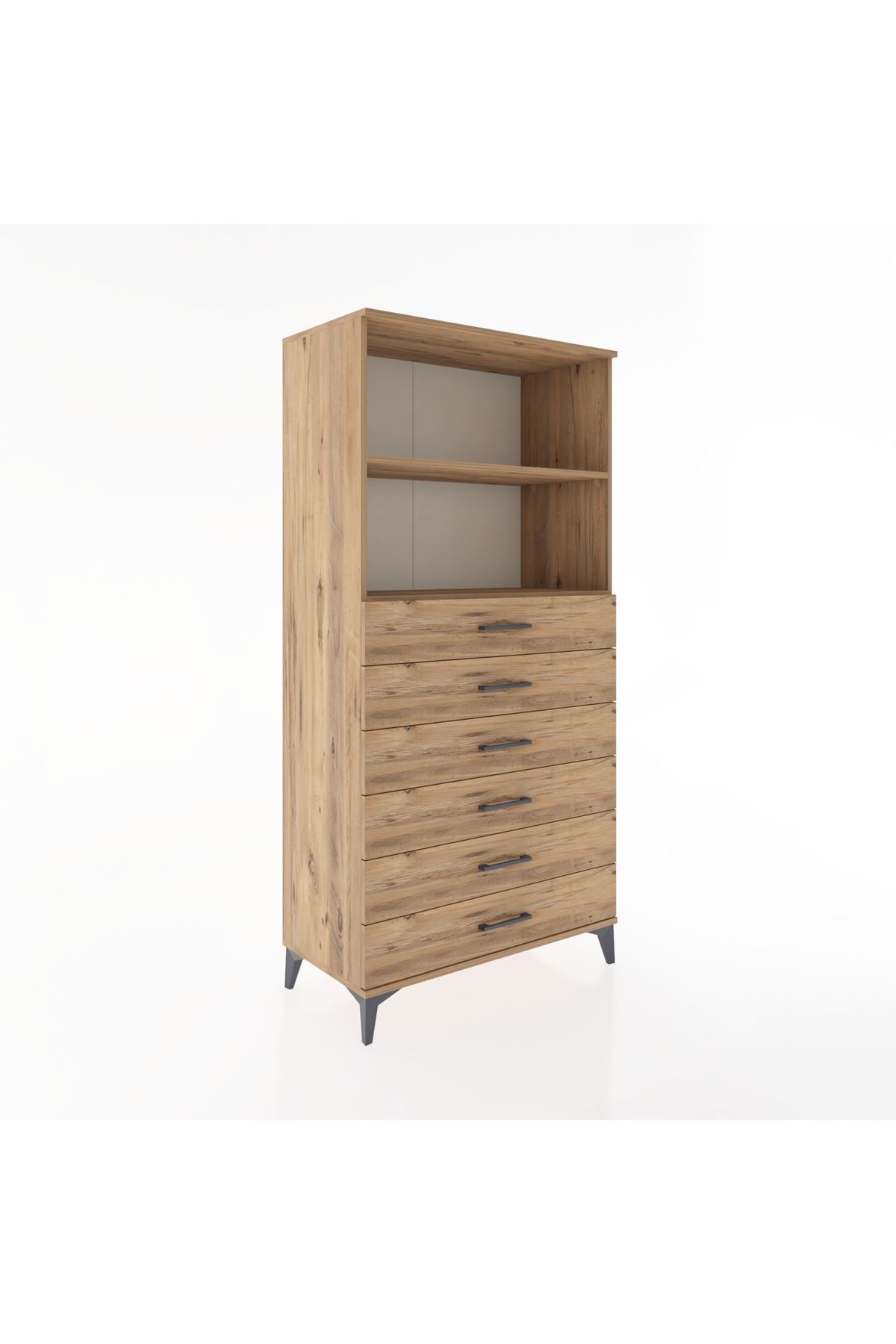 Hyperion Dolap 2 Raflı 6 Çekmeceli 88x44x182 - S57M034V9B