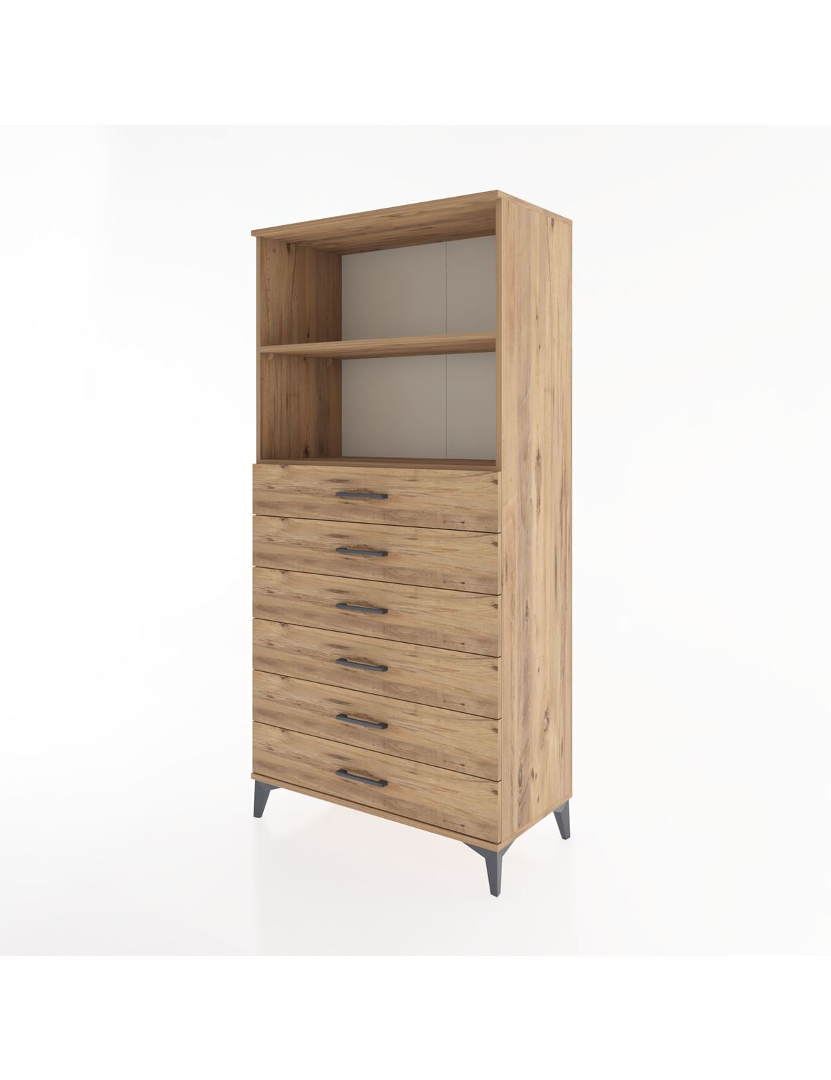 Hyperion Dolap 2 Raflı 6 Çekmeceli 88x44x182 - S57M034V9B