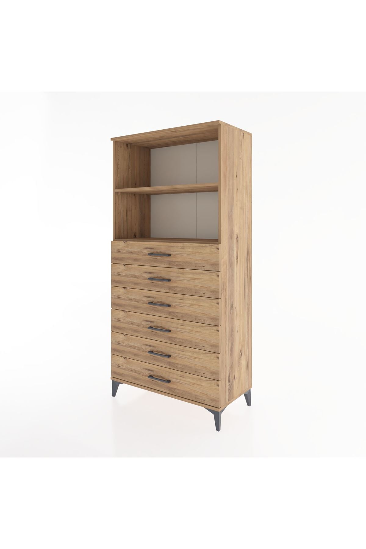 Hyperion Dolap 2 Raflı 6 Çekmeceli 88x44x182 - S57M034V9B