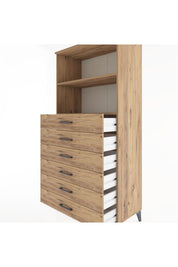 Hyperion Dolap 2 Raflı 6 Çekmeceli 88x44x182 - S57M034V9B