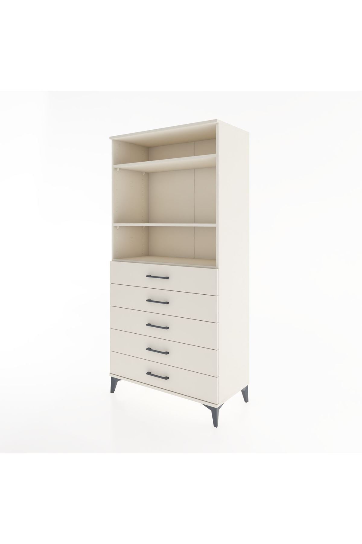 Hyperion Dolap 3 Raflı 5 Çekmeceli 88x44x182 - S57M035V1B