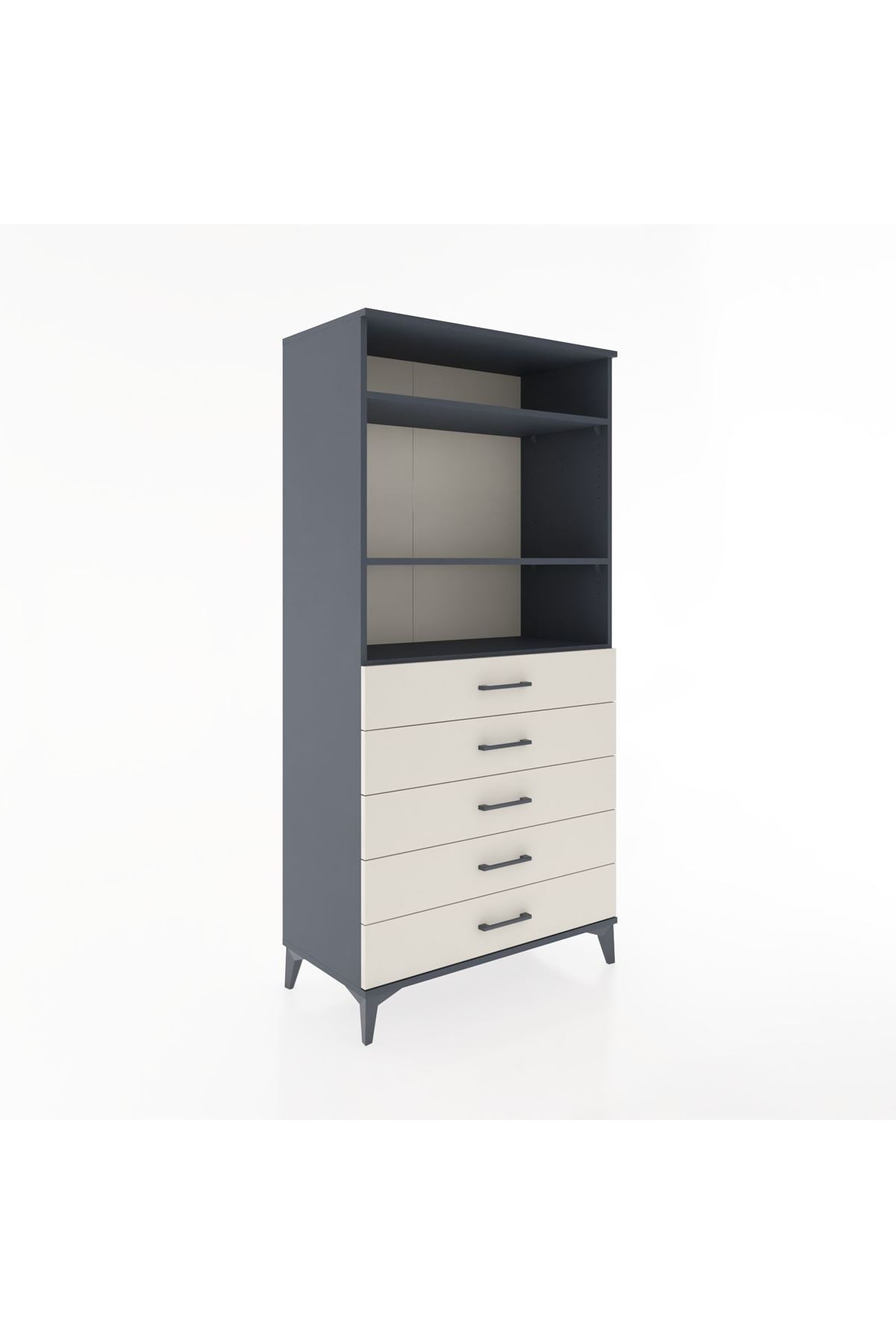 Hyperion Dolap 3 Raflı 5 Çekmeceli 88x44x182 - S57M035V4B