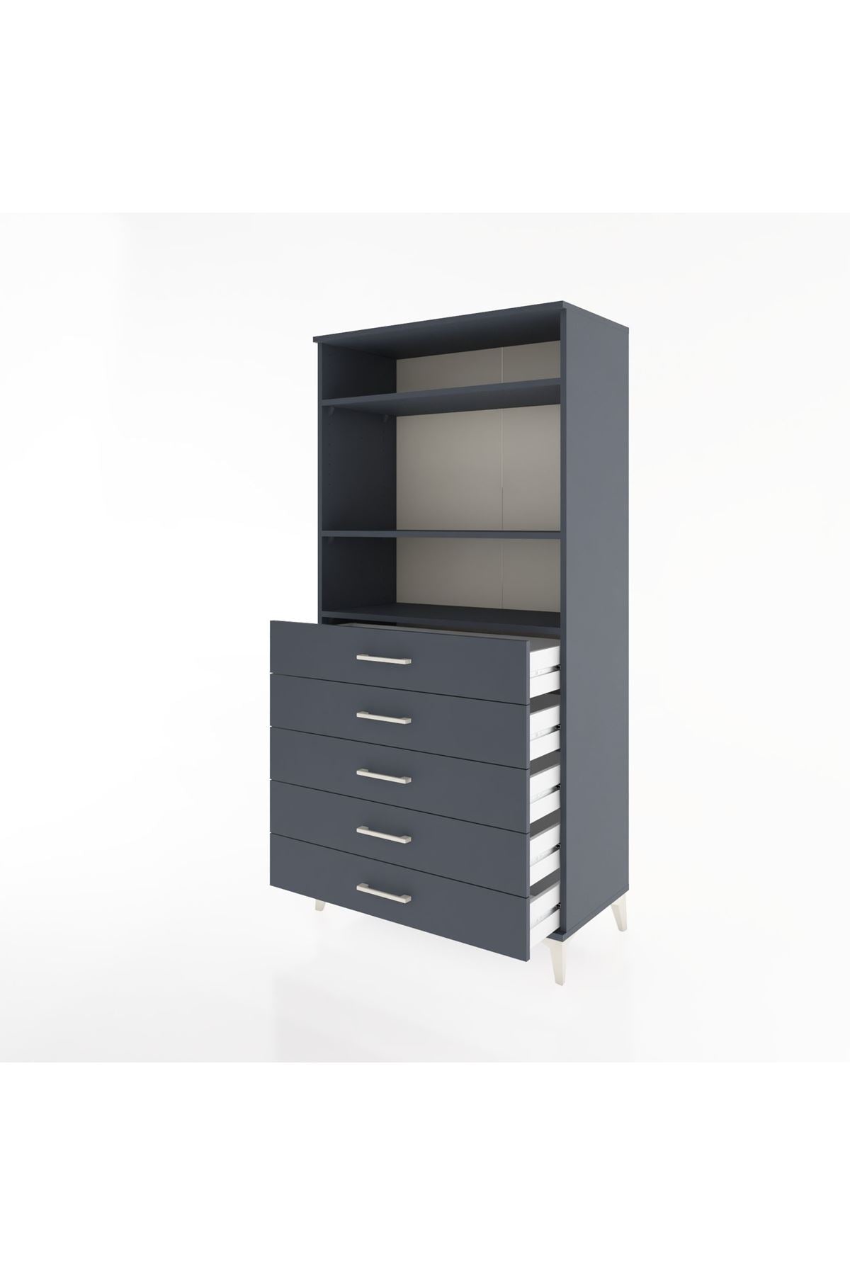 Hyperion Dolap 3 Raflı 5 Çekmeceli 88x44x182 - S57M035V5B