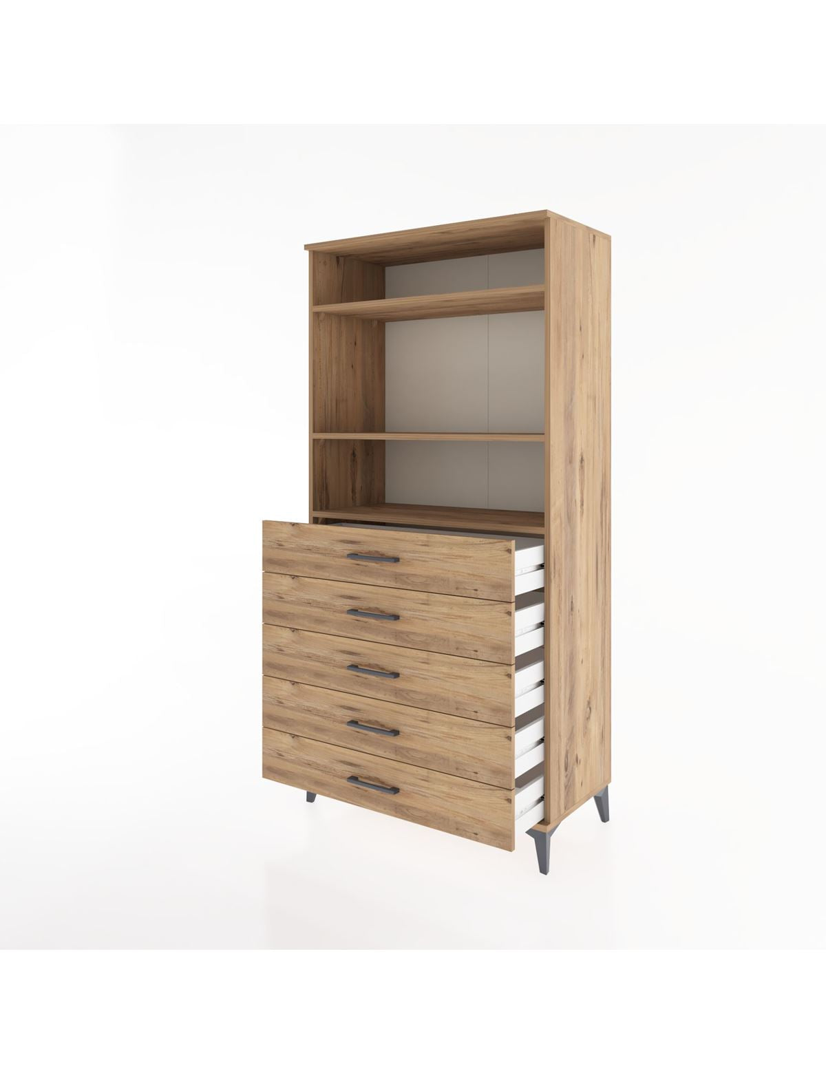 Hyperion Dolap 3 Raflı 5 Çekmeceli 88x44x182 - S57M035V9B
