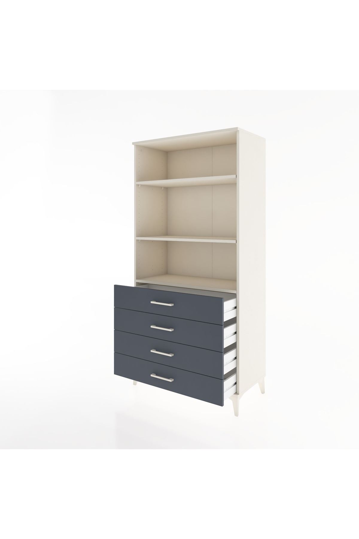 Hyperion Dolap 3 Raflı 4 Çekmeceli 88x44x182 - S57M036V2B
