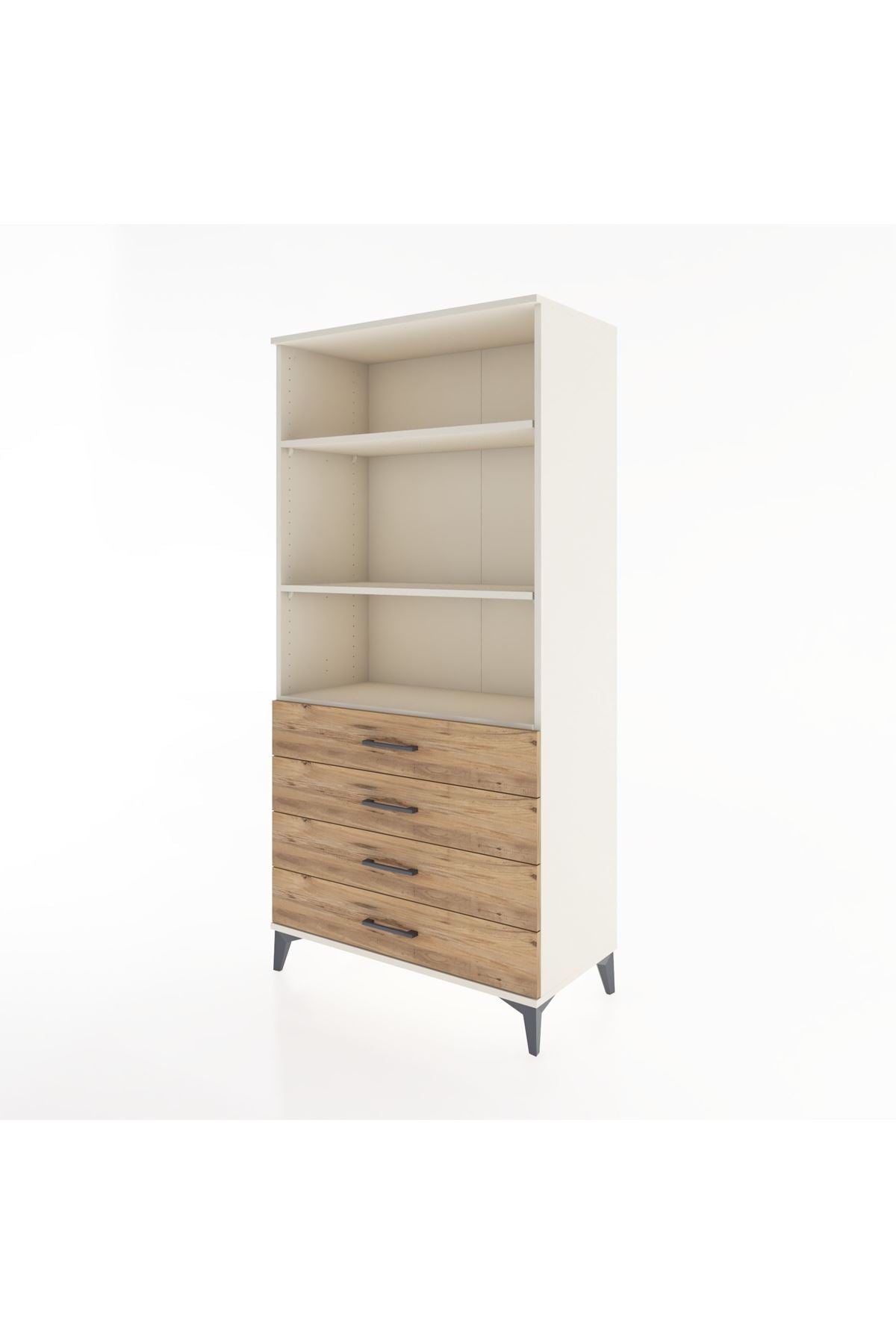 Hyperion Dolap 3 Raflı 4 Çekmeceli 88x44x182 - S57M036V3B