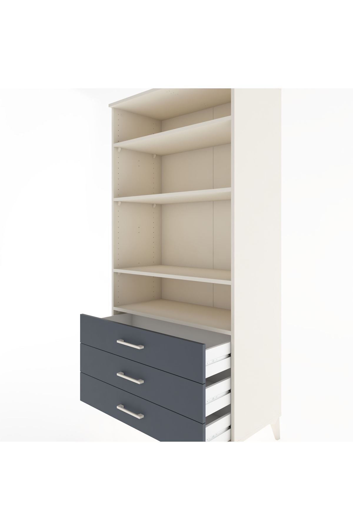 Hyperion Dolap Tek Raflı 7 Çekmeceli 88x44x182 - S57M037V2B