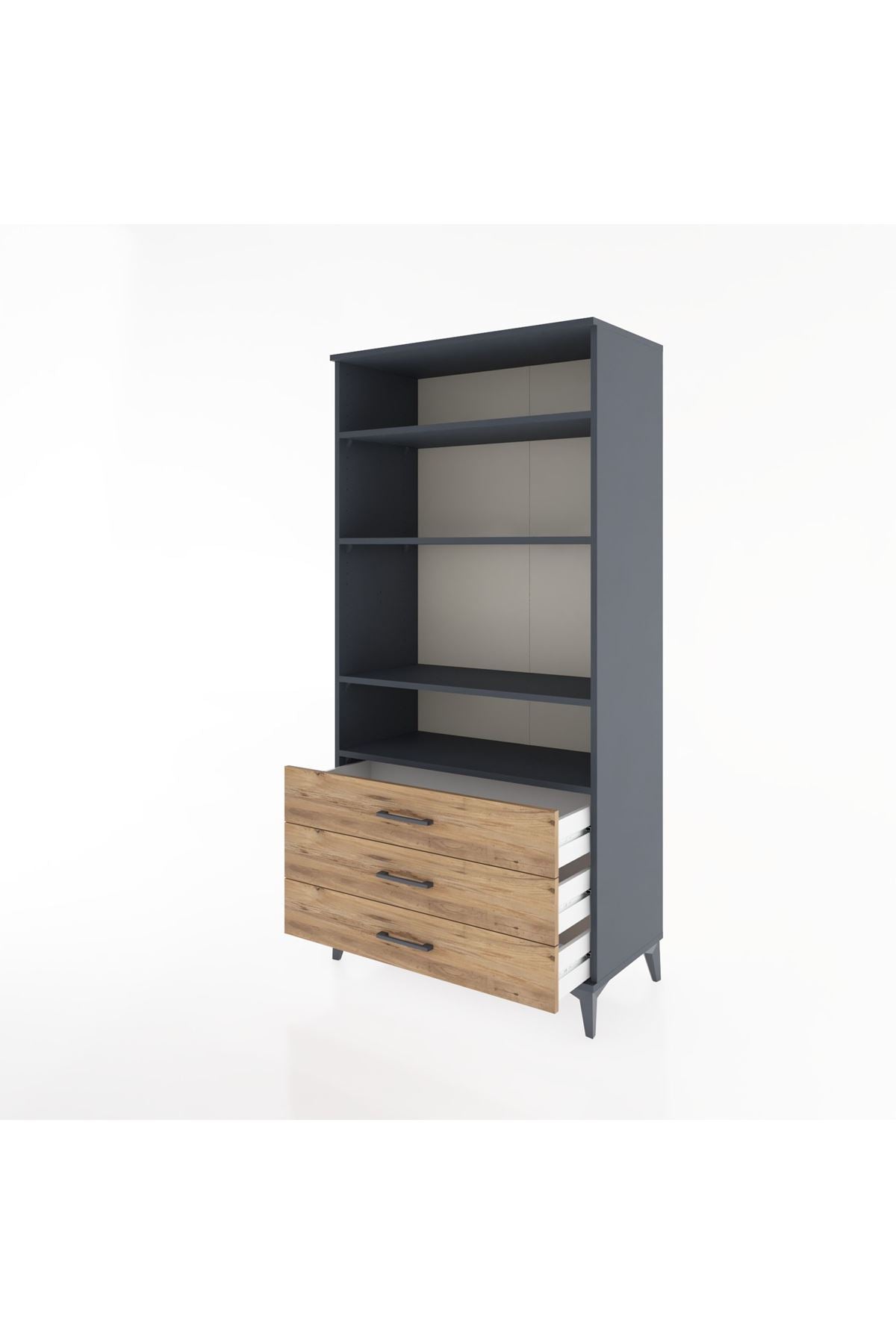 Hyperion Dolap Tek Raflı 7 Çekmeceli 88x44x182 - S57M037V6B