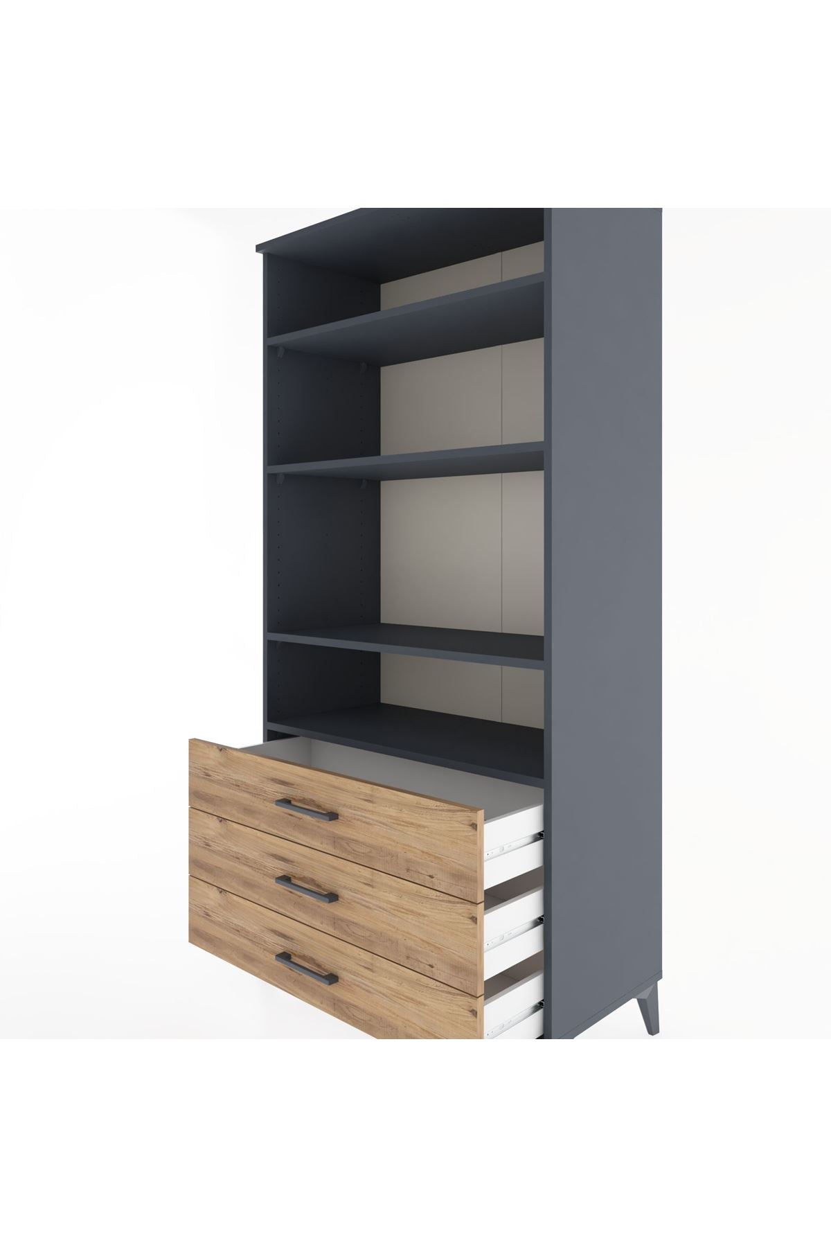 Hyperion Dolap Tek Raflı 7 Çekmeceli 88x44x182 - S57M037V6B