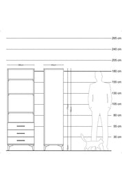 Hyperion Dolap Tek Raflı 7 Çekmeceli 88x44x182 - S57M037V6B