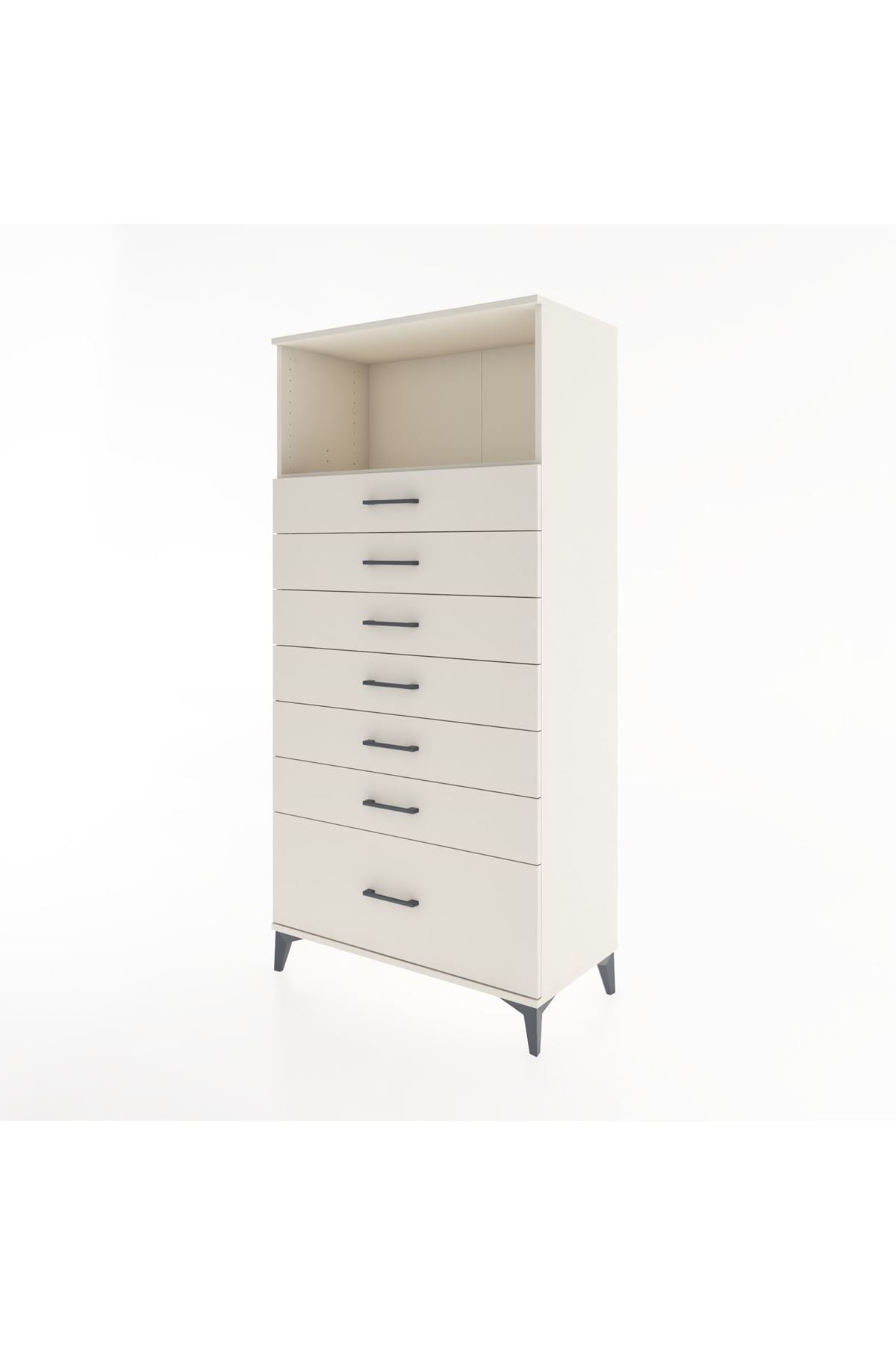 Hyperion Dolap Tek Raflı 7 Çekmeceli 88x44x182 - S57M038V1B