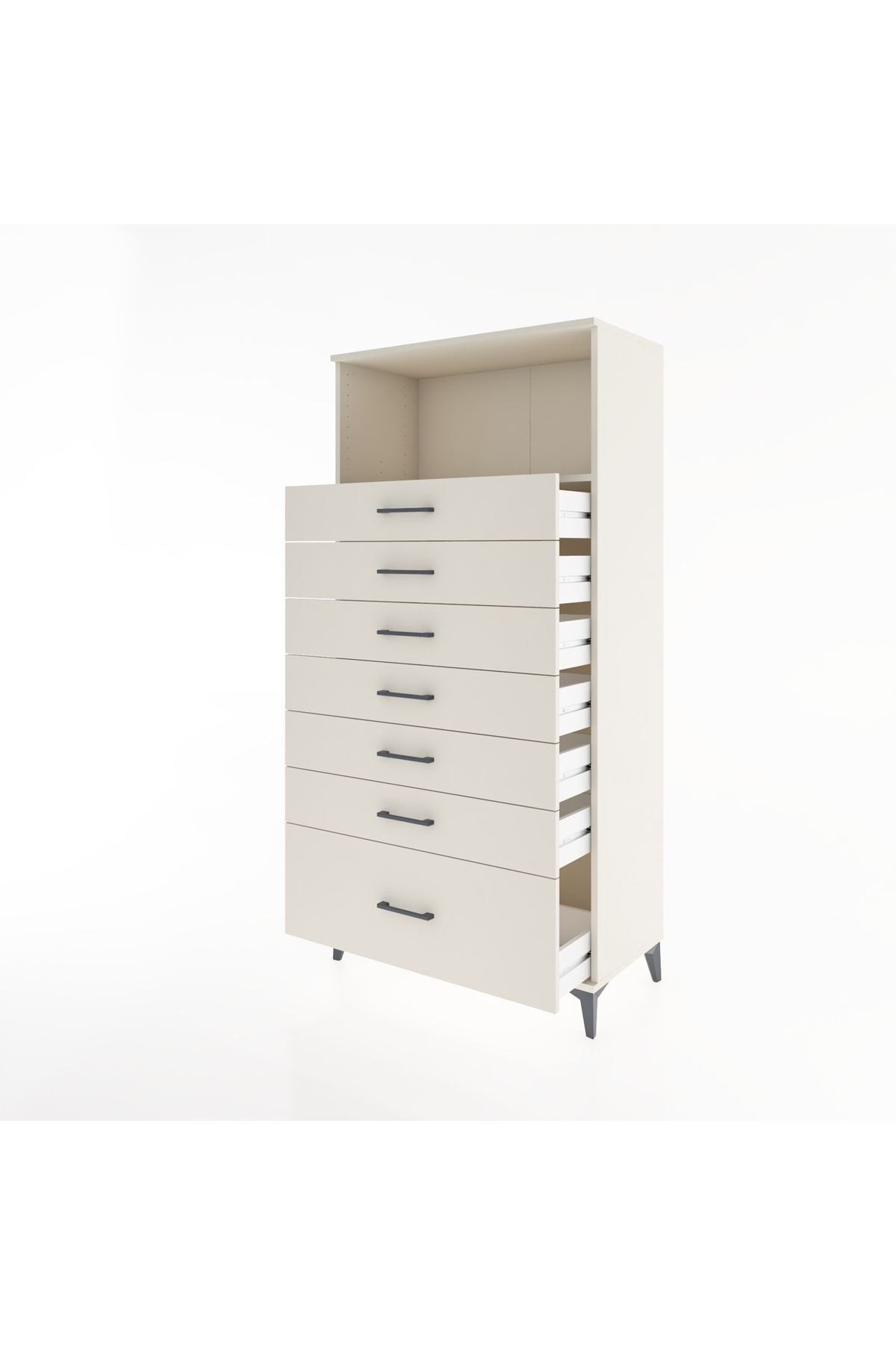 Hyperion Dolap Tek Raflı 7 Çekmeceli 88x44x182 - S57M038V1B