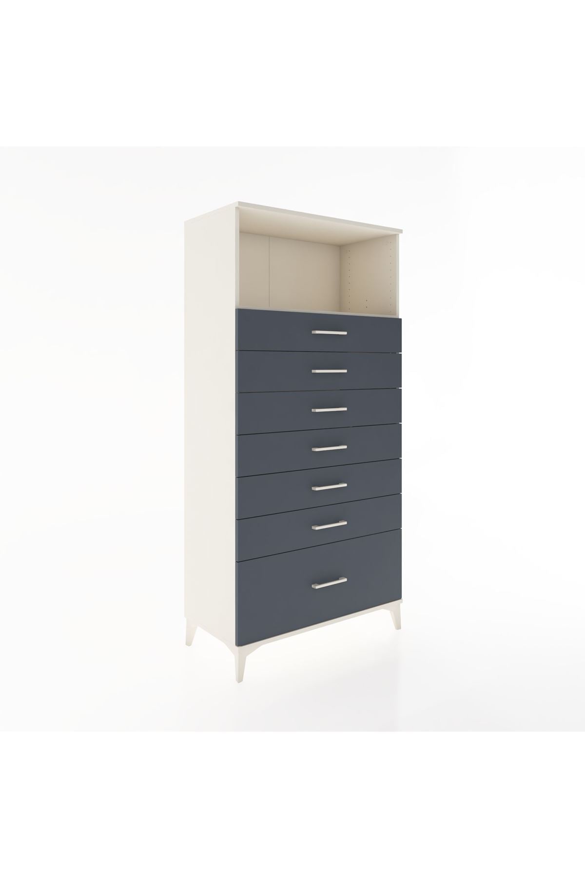 Hyperion Dolap Tek Raflı 7 Çekmeceli 88x44x182 - S57M038V2B