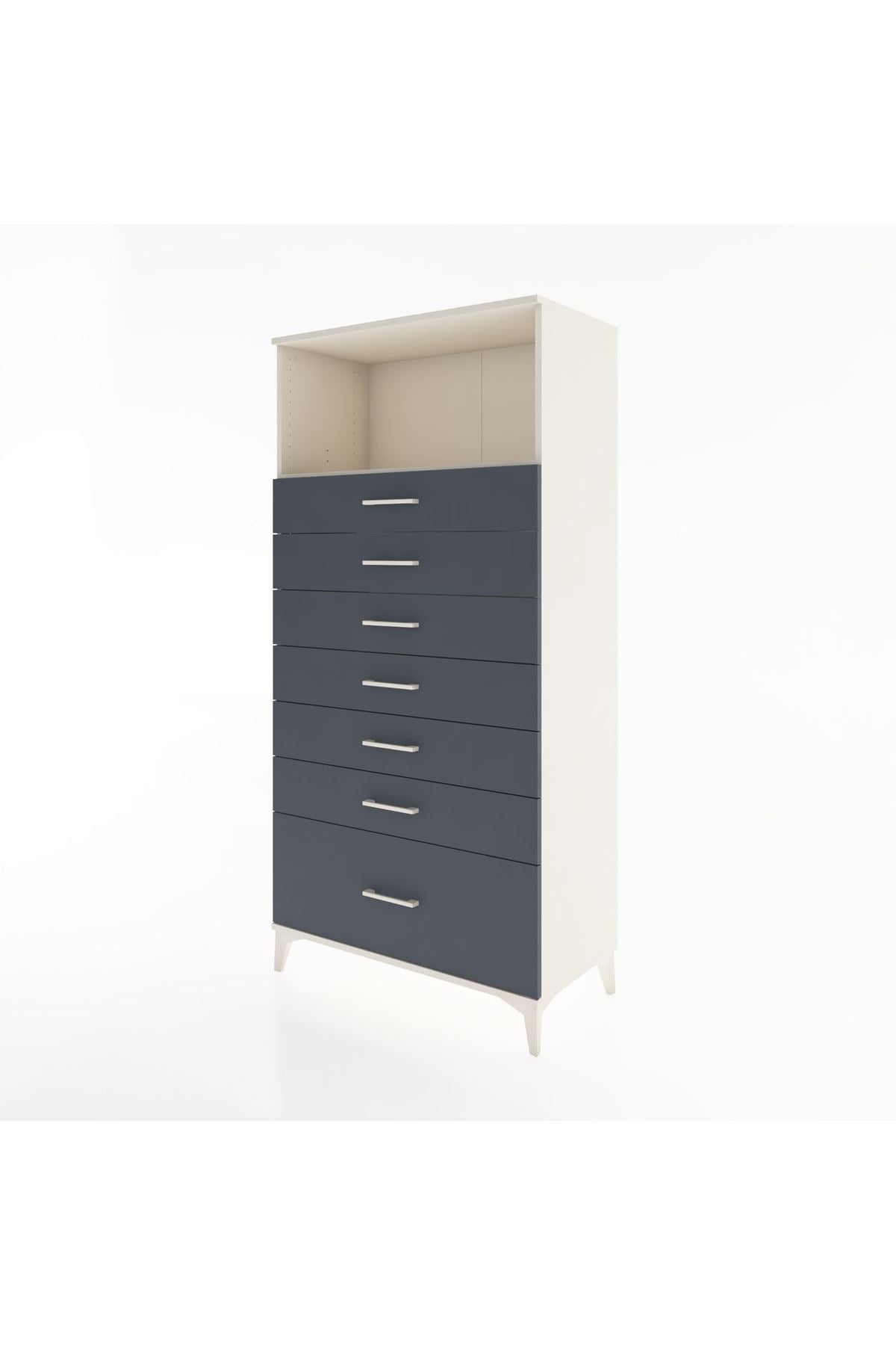 Hyperion Dolap Tek Raflı 7 Çekmeceli 88x44x182 - S57M038V2B
