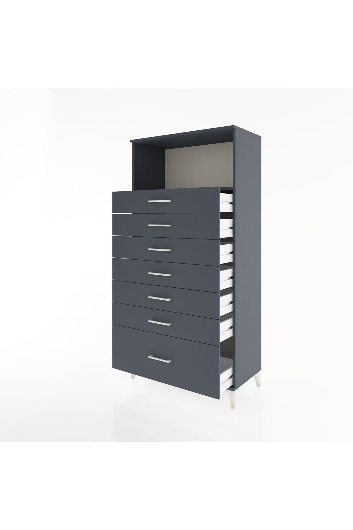 Hyperion Dolap Tek Raflı 7 Çekmeceli 88x44x182 - S57M038V5B