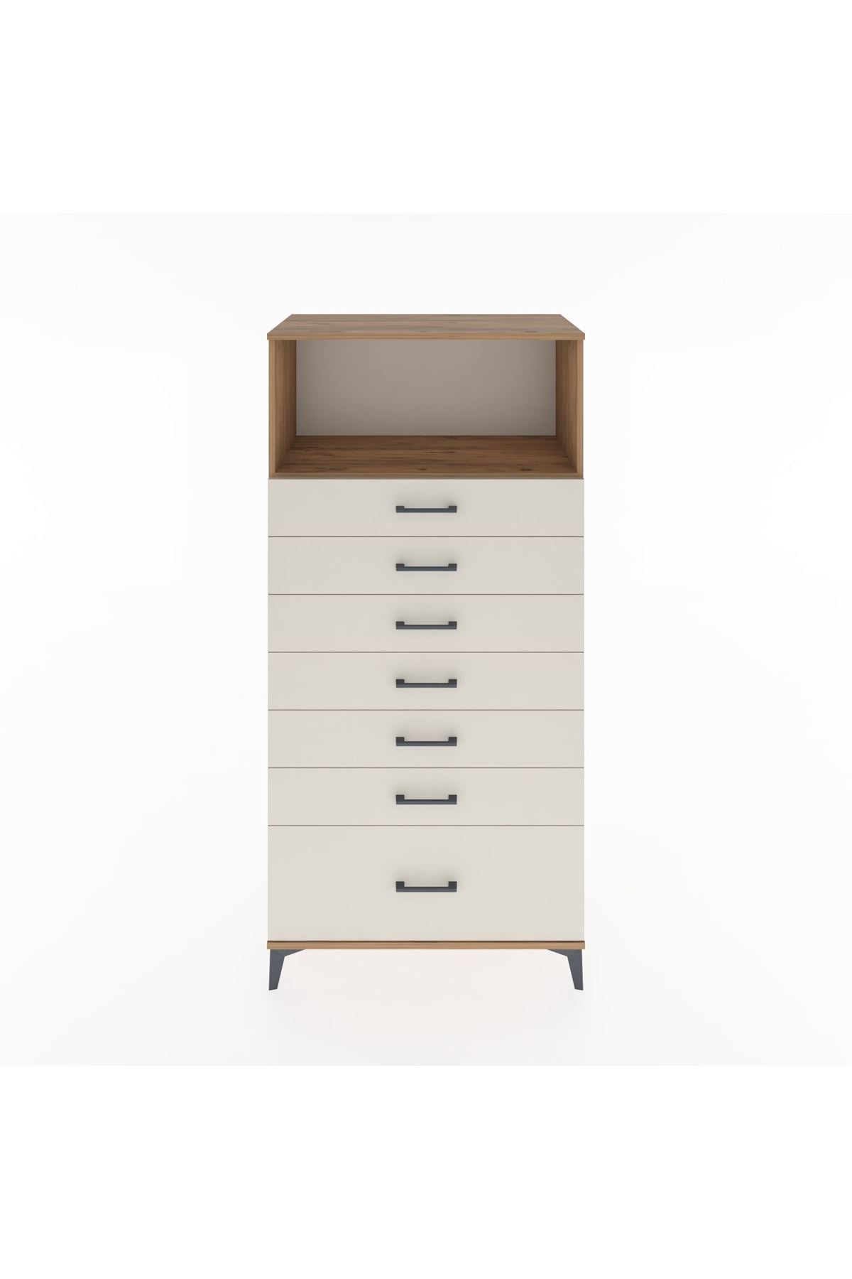 Hyperion Dolap Tek Raflı 7 Çekmeceli 88x44x182 - S57M038V7B