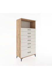 Hyperion Dolap Tek Raflı 7 Çekmeceli 88x44x182 - S57M038V7B