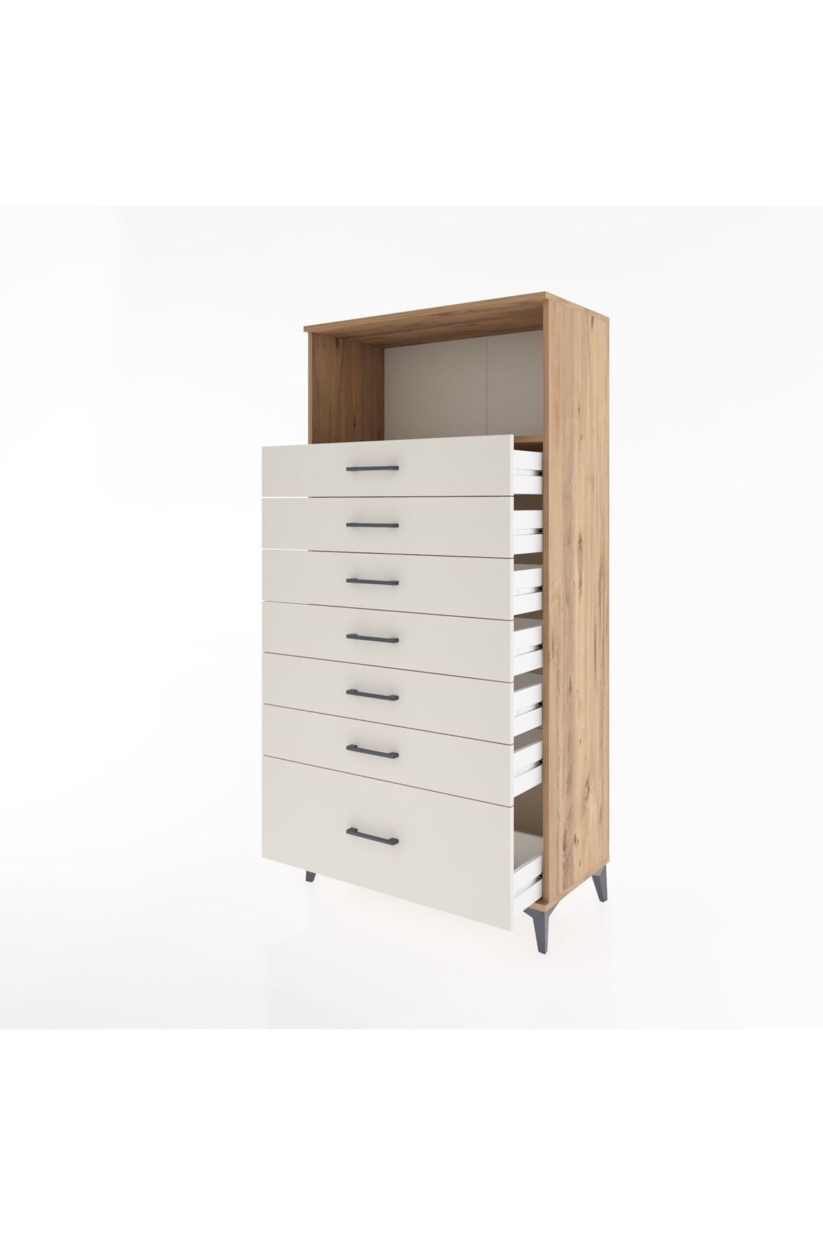 Hyperion Dolap Tek Raflı 7 Çekmeceli 88x44x182 - S57M038V7B
