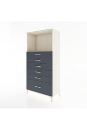 Hyperion Dolap Tek Raflı 6 Çekmeceli 88x44x182 - S57M039V2B