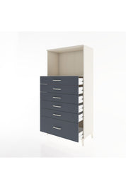 Hyperion Dolap Tek Raflı 6 Çekmeceli 88x44x182 - S57M039V2B