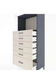 Hyperion Dolap Tek Raflı 6 Çekmeceli 88x44x182 - S57M039V4B