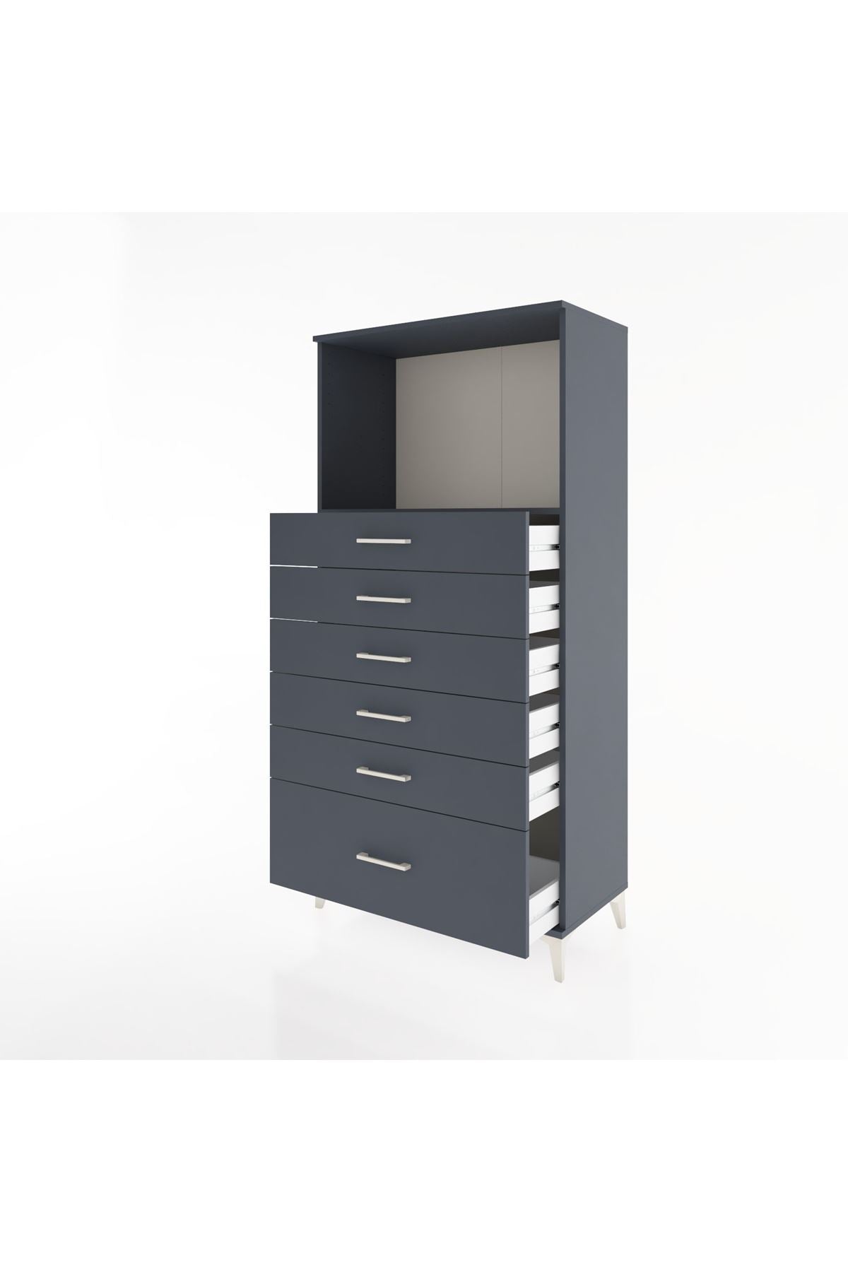 Hyperion Dolap Tek Raflı 6 Çekmeceli 88x44x182 - S57M039V5B