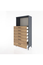 Hyperion Dolap Tek Raflı 6 Çekmeceli 88x44x182 - S57M039V6B