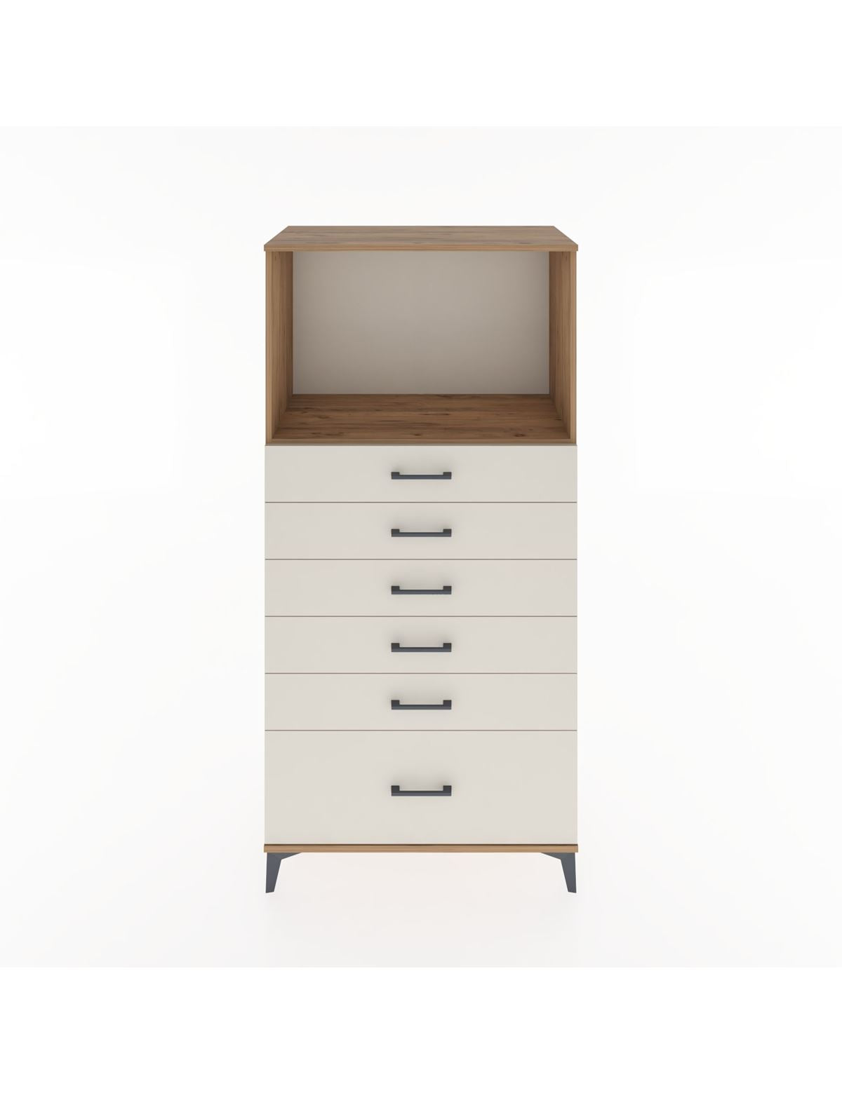 Hyperion Dolap Tek Raflı 6 Çekmeceli 88x44x182 - S57M039V7B