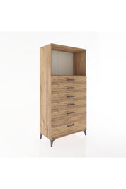 Hyperion Dolap Tek Raflı 6 Çekmeceli 88x44x182 - S57M039V9B