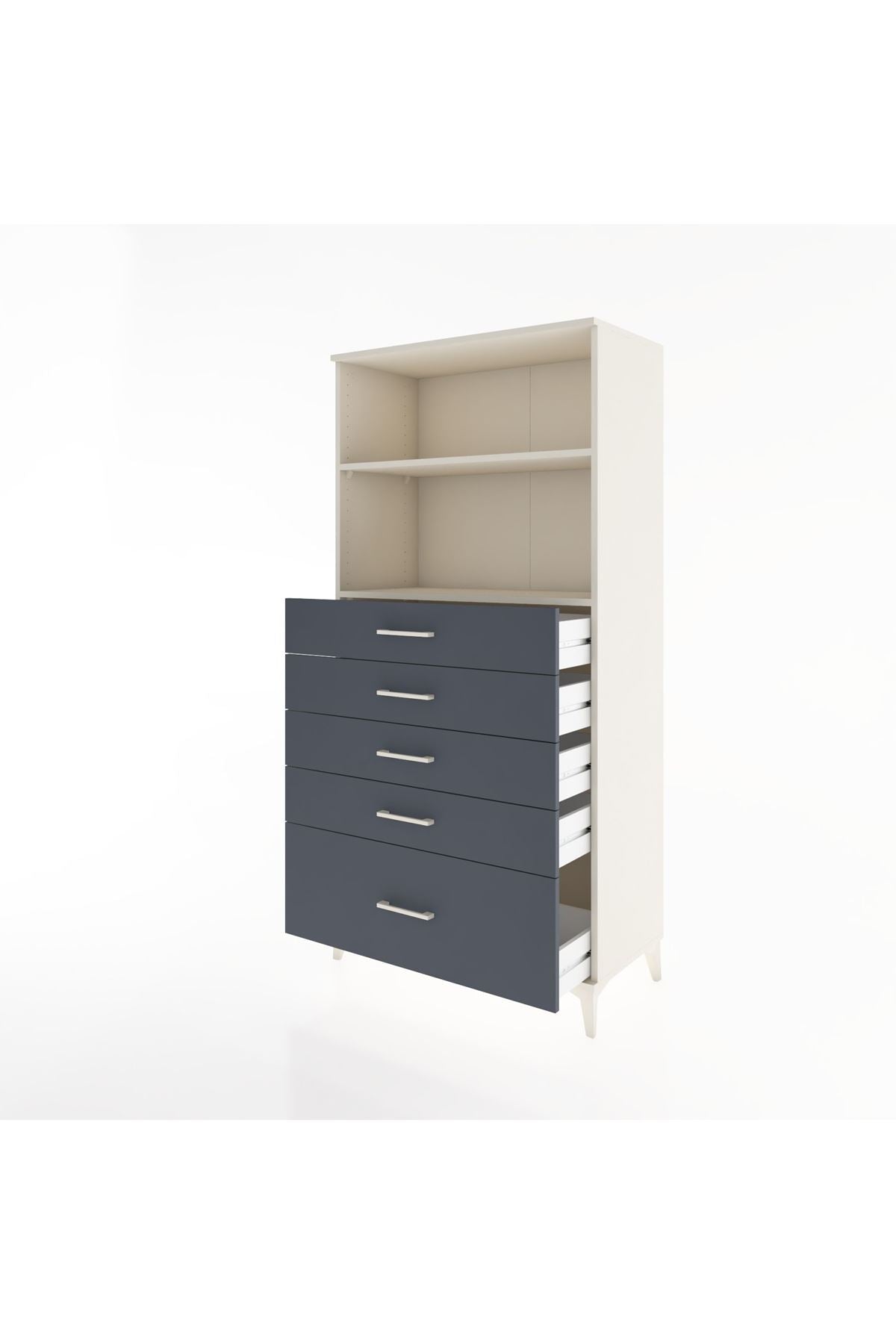 Hyperion Dolap 2 Raflı 5 Çekmeceli 88x44x182 - S57M040V2B