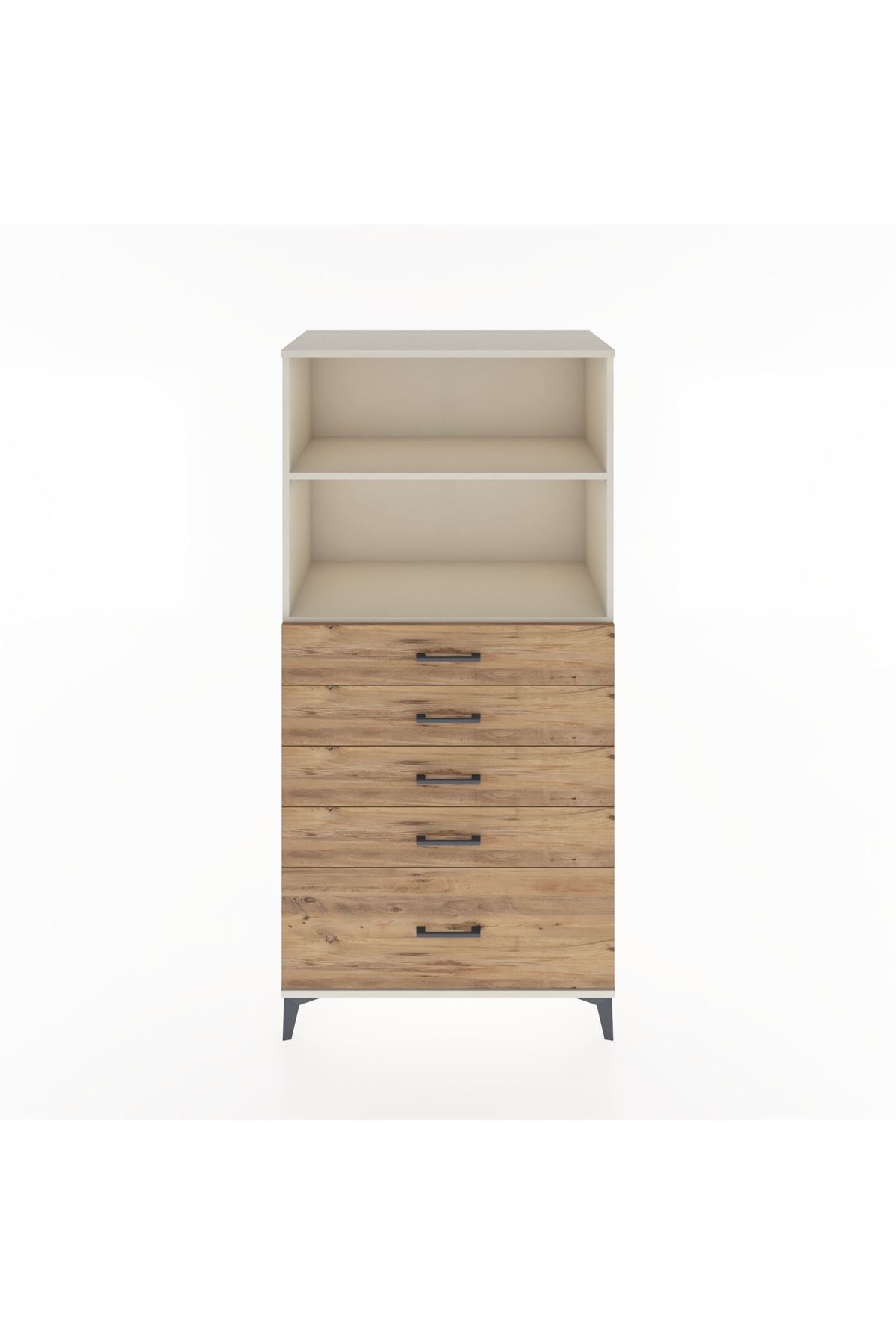 Hyperion Dolap 2 Raflı 5 Çekmeceli 88x44x182 - S57M040V3B