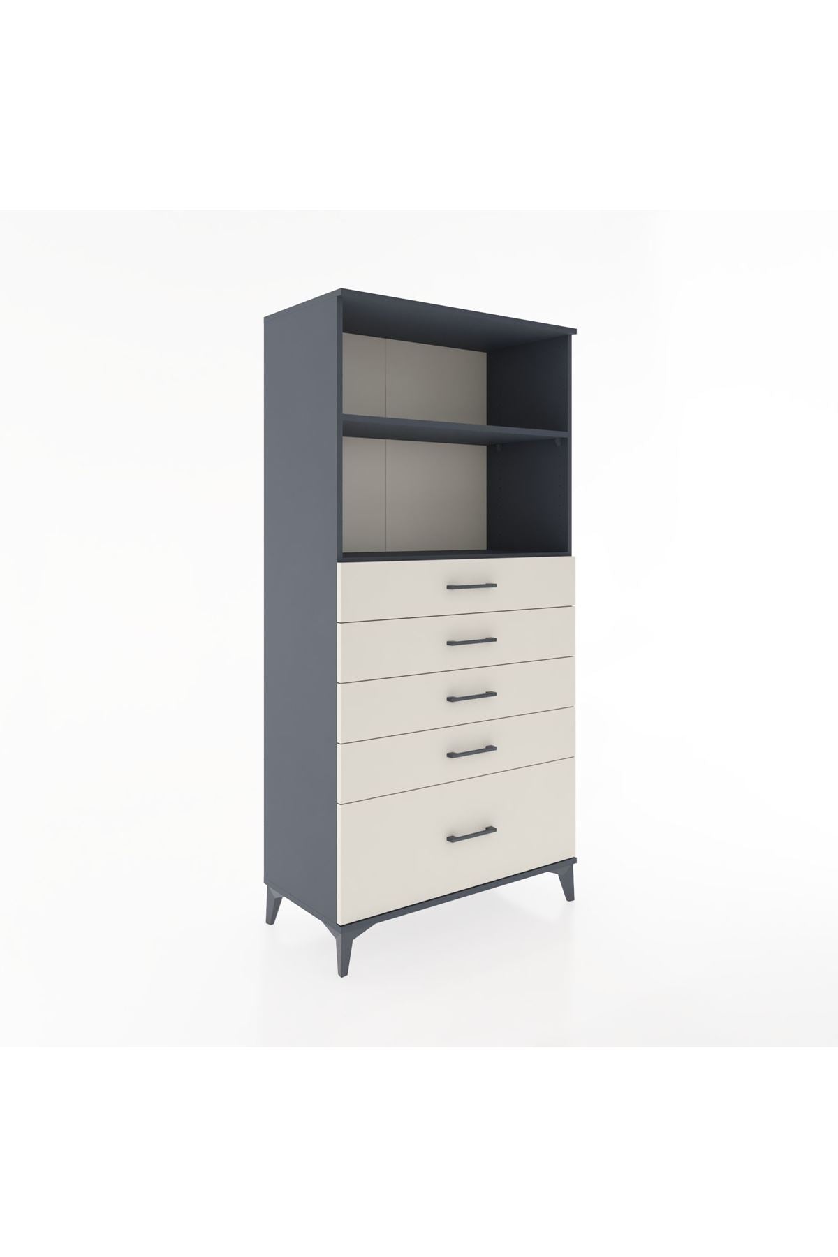 Hyperion Dolap 2 Raflı 5 Çekmeceli 88x44x182 - S57M040V4B
