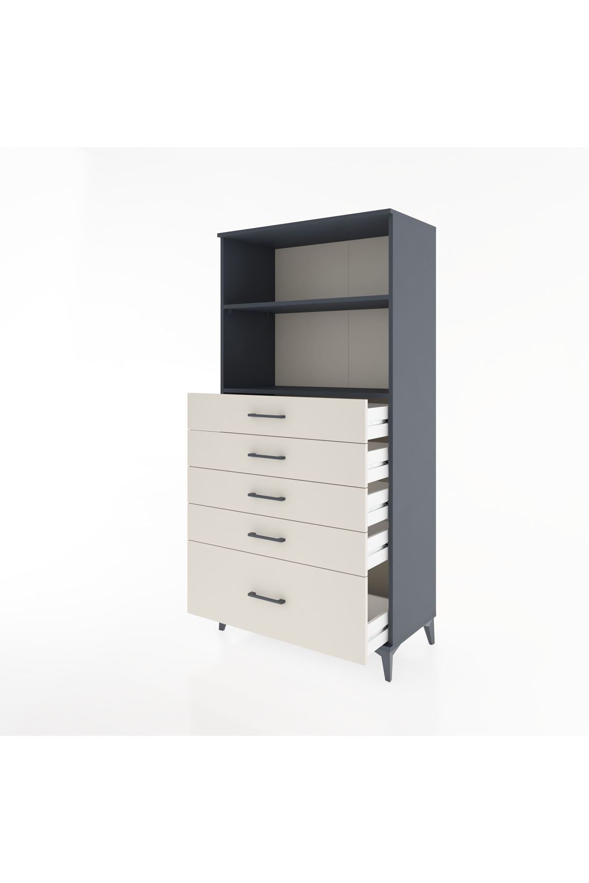 Hyperion Dolap 2 Raflı 5 Çekmeceli 88x44x182 - S57M040V4B