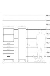 Hyperion Dolap 2 Raflı 5 Çekmeceli 88x44x182 - S57M040V5B