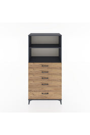 Hyperion Dolap 2 Raflı 5 Çekmeceli 88x44x182 - S57M040V6B