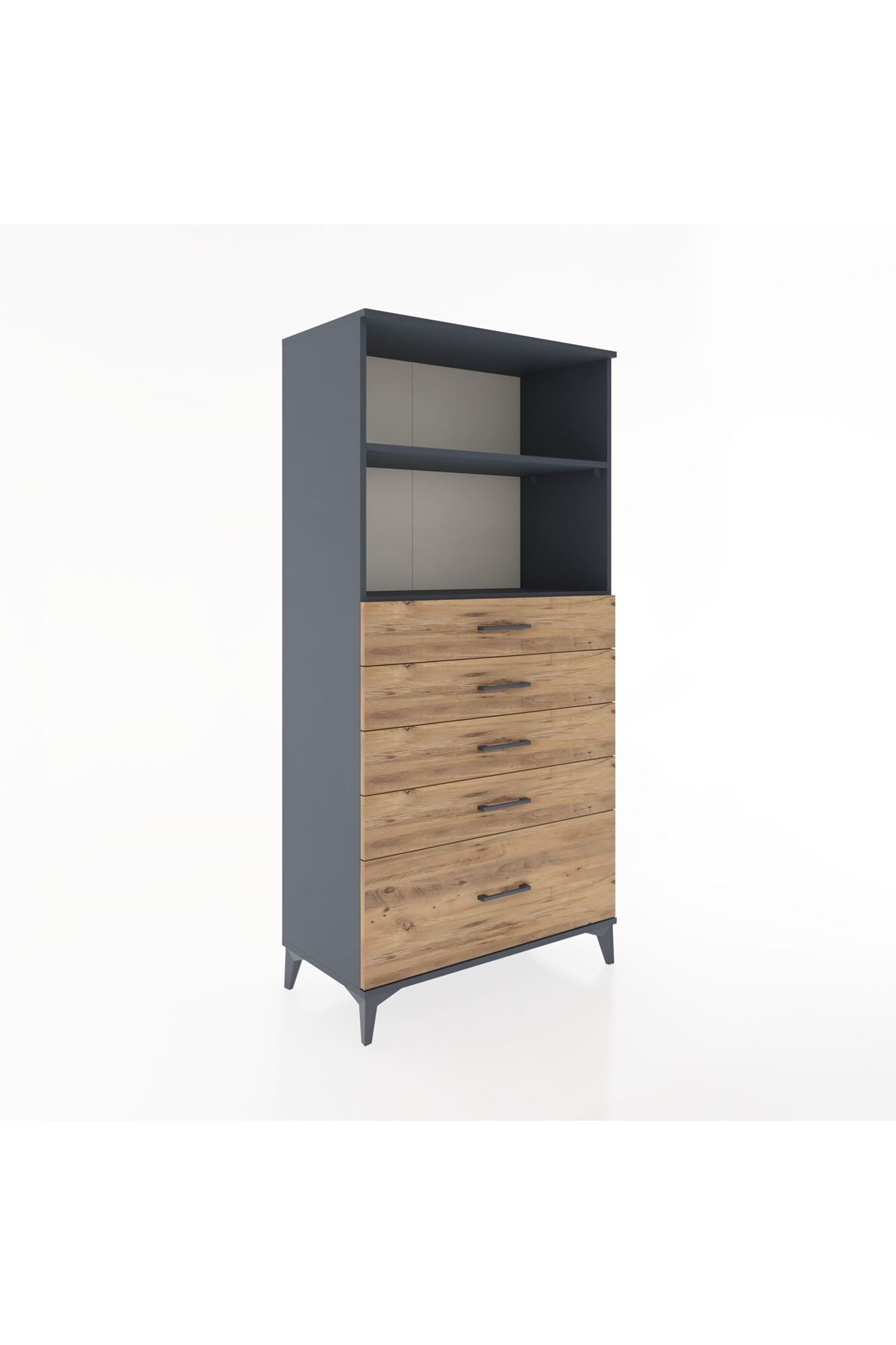 Hyperion Dolap 2 Raflı 5 Çekmeceli 88x44x182 - S57M040V6B