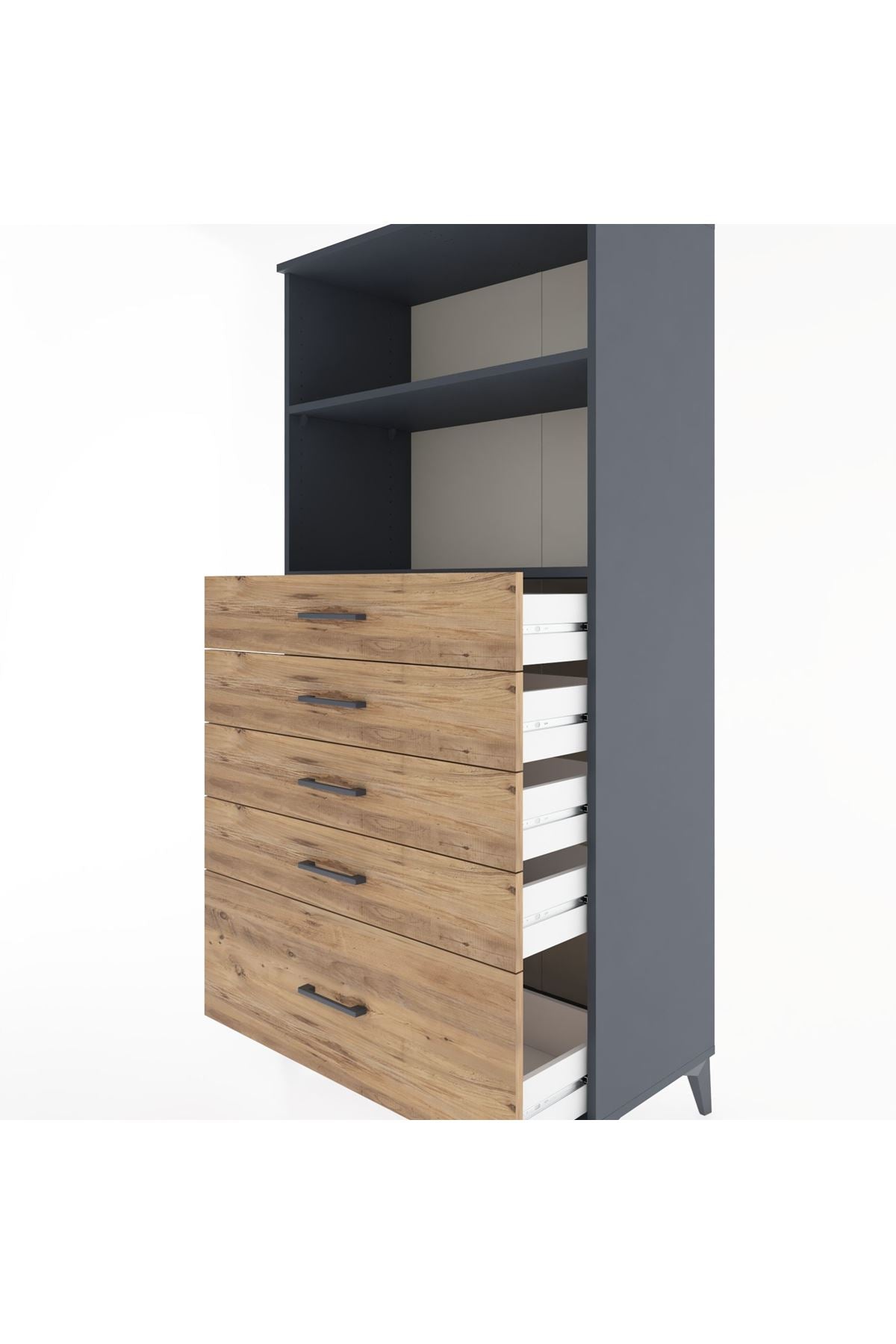 Hyperion Dolap 2 Raflı 5 Çekmeceli 88x44x182 - S57M040V6B