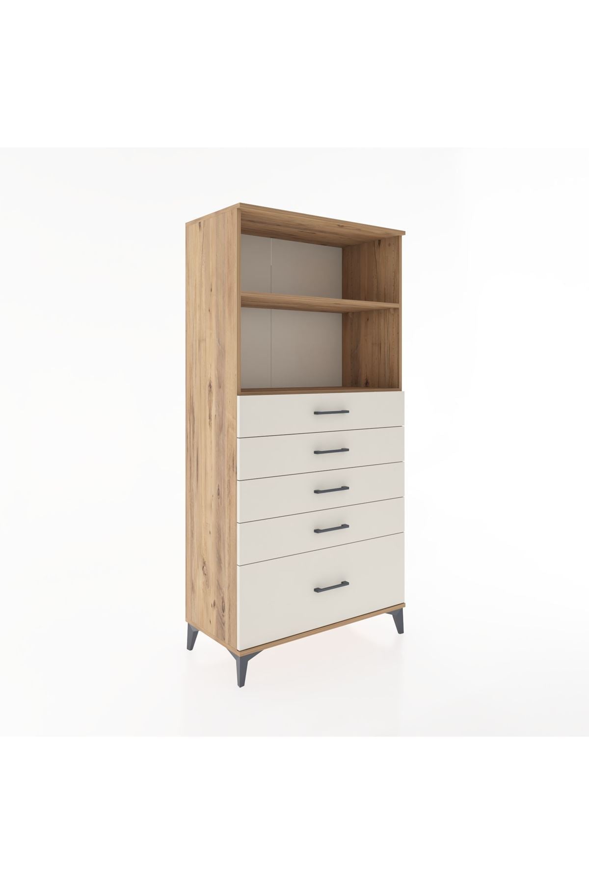 Hyperion Dolap 2 Raflı 5 Çekmeceli 88x44x182 - S57M040V7B
