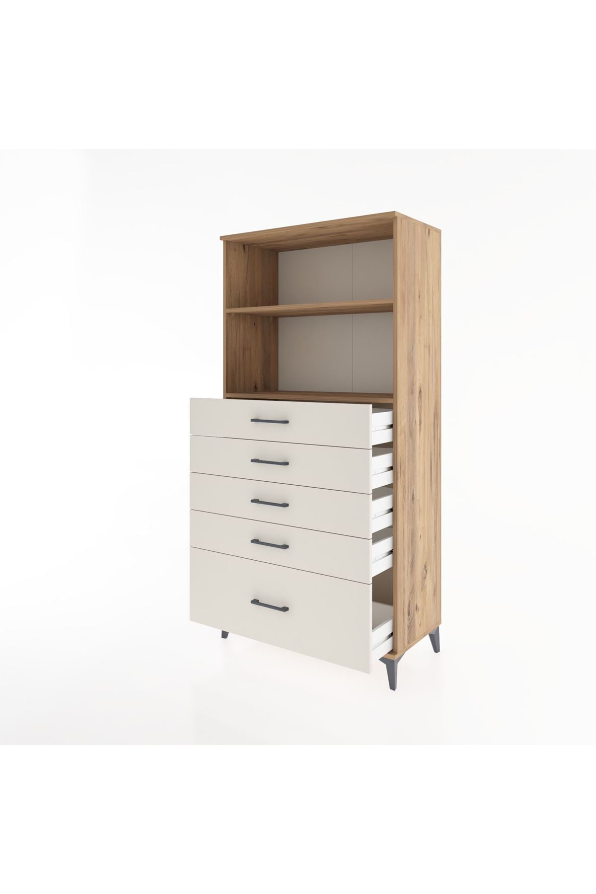 Hyperion Dolap 2 Raflı 5 Çekmeceli 88x44x182 - S57M040V7B