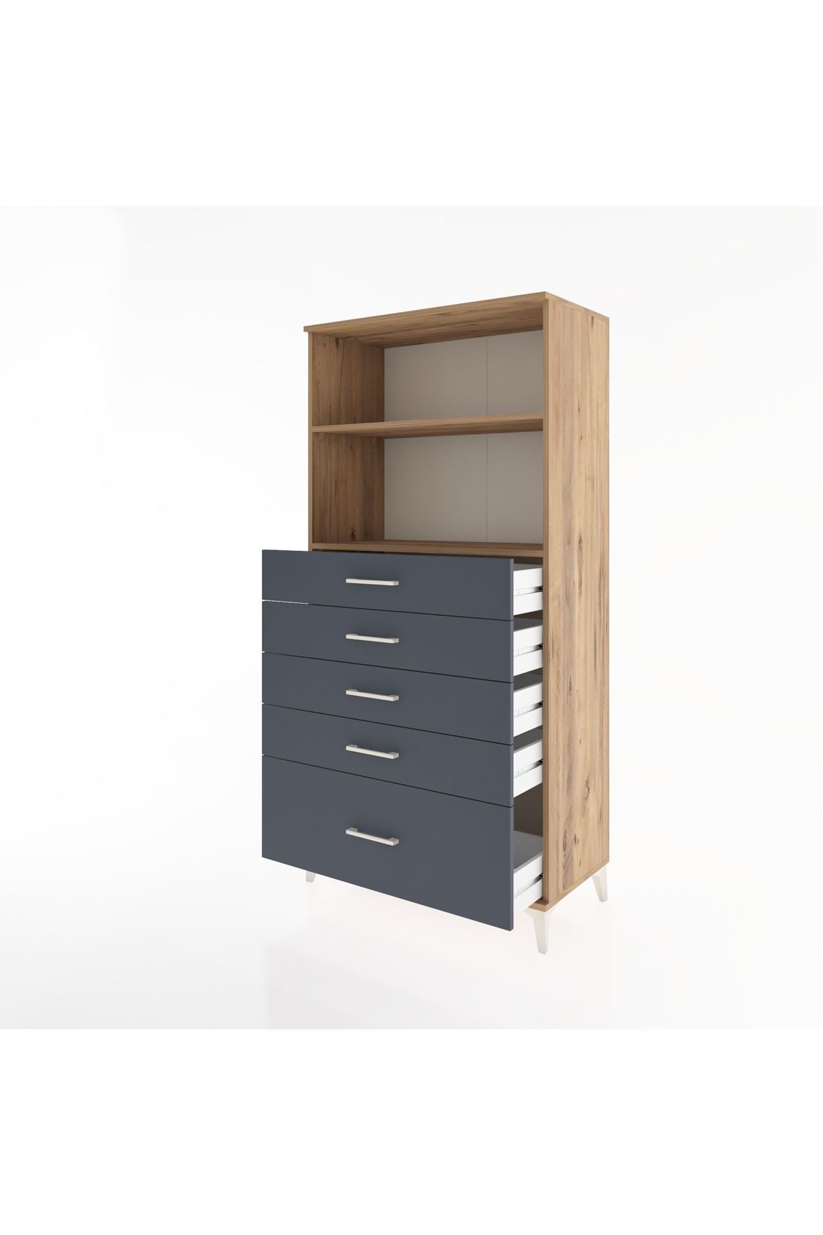 Hyperion Dolap 2 Raflı 5 Çekmeceli 88x44x182 - S57M040V8B