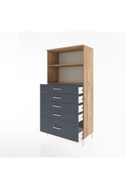 Hyperion Dolap 2 Raflı 5 Çekmeceli 88x44x182 - S57M040V8B