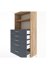 Hyperion Dolap 2 Raflı 5 Çekmeceli 88x44x182 - S57M040V8B